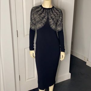 Isabel de Pedro Long Sleeve Midi Bodicon Dress 10